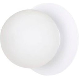 Wonderlamp Aplique de pared con base blanco y esfera de cristal opal