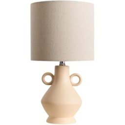 Beliani Lámpara de mesa cerámica beige