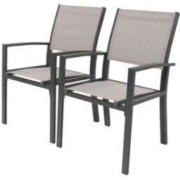 Habitat & Jardin Conjunto de 2 sillones de jardín marrón 57 x 62 x 90 cm