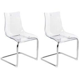 Beliani Conjunto de 2 sillas de comedor transparente