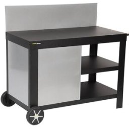Cook in Garden Carrito plancha con estante de acero gris y negro