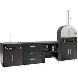 Oviala Cocina exterior de 4 piezas con horno de pizza