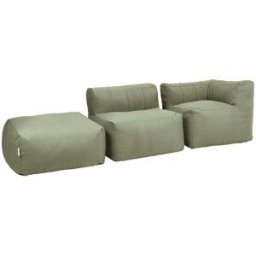 Icon Sofá modular de jardín de 3 plazas en olefina impermeable verde salvia