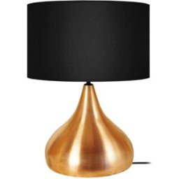 Tosel Lámpara de mesa cobre pantalla negro