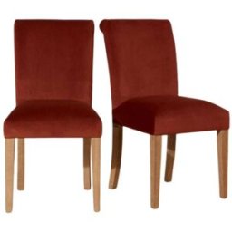 Robin des Bois Juego de 2 sillas de hevea y tela caramel cuivré