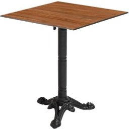 Oviala Mesa de bistró de jardín cuadrada inclinable 60 cm roble oscuro