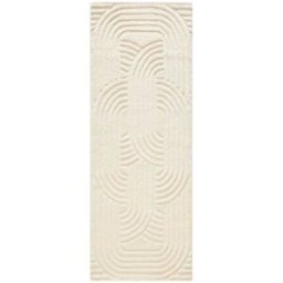 Benuta Alfombras de pasillo de lana crema 70x200
