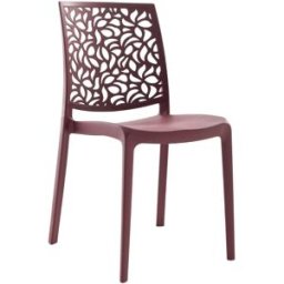 Fuori Conjunto de 6 sillas de resina para interior o exterior rojo oscuro