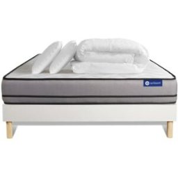 Actisom Pack colchón blanco látex y espuma viscoelástica 140 x 190