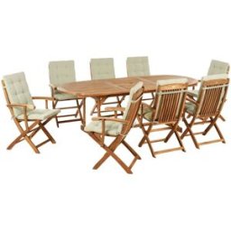 Beliani Conjunto de comedor 8 personas de madera marrón