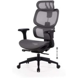 Koketto Home Silla ergonómica con soporte lumbar en color negro/gris