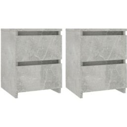 Maison Chic Juego de 2 mesitas de noche aglomerado madera gris 30x30x40 cm