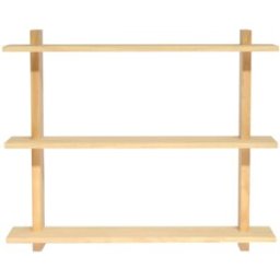 Naan Furniture Estantería triple de pared en pino natural 120 cm Sin barnizar
