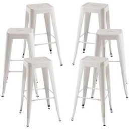 Regalos Miguel Pack 6 taburetes color blanco en acero reforzado