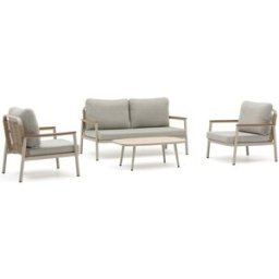 dcb garden Conjunto de salón de jardín de 5 plazas de aluminio - grigio