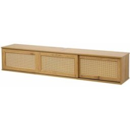 Oviala Mueble de tv de pared bohemio de 160 cm en madera clara