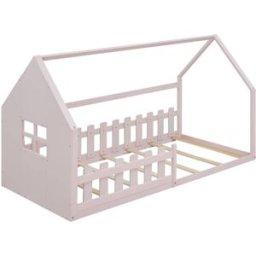OKWISH Cama infantil rosa de pino en forma de casa 90x200 cm