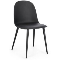Bizzotto Silla de comedor de acero negro y polipropileno