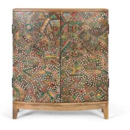 GINER Y COLOMER Mueble auxiliar fabricado en madera maciza de mango con dos puertas
