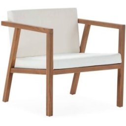 Fijalo Sillon 77x75x80 tela blanco,madera teca