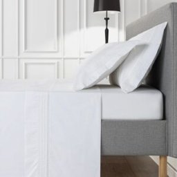 Casa da Laura Sábanas 100% algodón 850 hilos bordado blanco cama 135/140 2 almohad