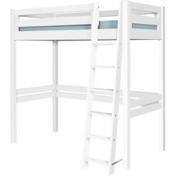 ID Kids Cama alta 2 plazas con colchón madera maciza blanco 120x190 cm