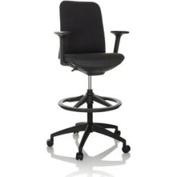 hjh OFFICE Silla de mostrador tela negro
