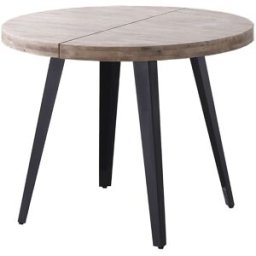 Home Heavenly Mesa redonda industrial extensible ø100 cm pata negra