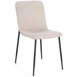 Bizzotto Juego de 2 sillas de comedor de fibra sintética, beige