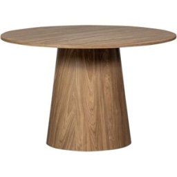 WOOOD Mesa de comedor redonda en mdf color nogal d120