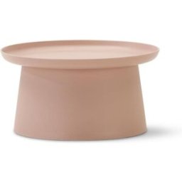 Defora Home Mesa auxiliar redonda jardín polipropileno D70cm rosa