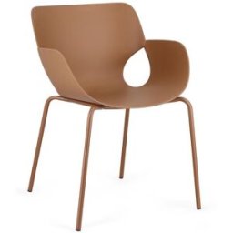 Bizzotto Silla de comedor de acero marrón y polipropileno