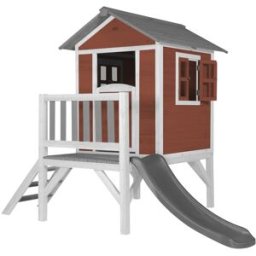 Axi Casita de juegos roja con tobogán gris