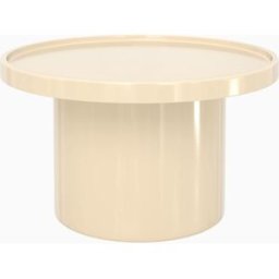 Maison Pavane Mesa de centro de mdf lacado en blanco roto, ø70 cm