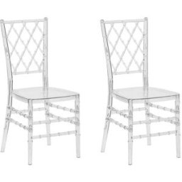 Beliani Conjunto de 2 sillas de comedor transparente