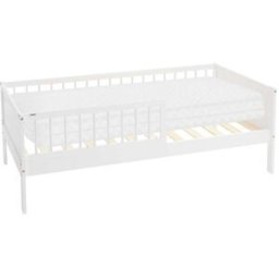 ML-Design Cama infantil 80 x 160 cm madera pino blanco con colchón espuma fría
