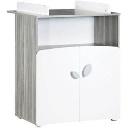 Baby Price Cambiador de madera gris 2 puertas 97x76x66cm