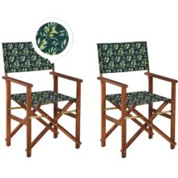 Beliani Silla de jardín de madera verde