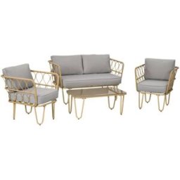 Outsunny Muebles de jardín 129x71.5x69 cm madera natural