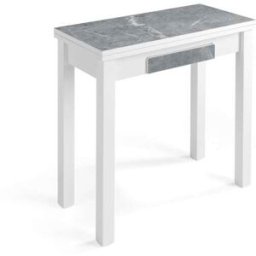 Pondecor Mesa extensible tipo libro con cajón. 80×40/80×76 cm