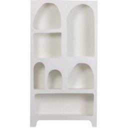 WOOOD Estantería de madera blanca con nichos