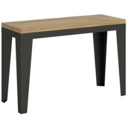 Itamoby Mesa tipo libro 120x45/90 cm efecto madera roble natural, hierro