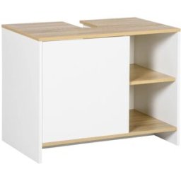 Kleankin Mueble bajo lavabo 77x45x60 cm blanco y madera