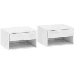 Homcom Mesitas de noche 37x32x21 cm blanco brillante