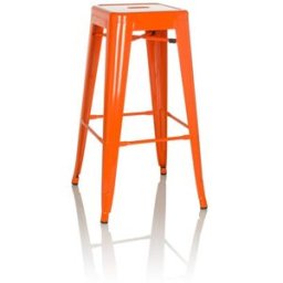 hjh OFFICE Taburete de bar metal naranja