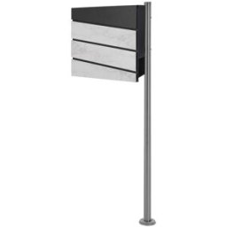 ML-Design Buzón de correos aspecto mármol blanco con soporte plateado 120 cm