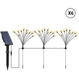 LUMISKY Conjunto de 18 balizas solares con 180 bombillas negro h70cm