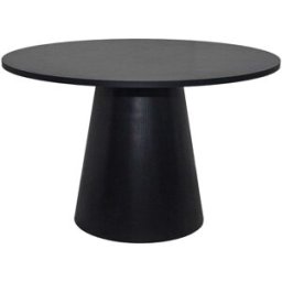 Oviala Mesa de comedor redonda escandinava de 120 cm con efecto madera negra