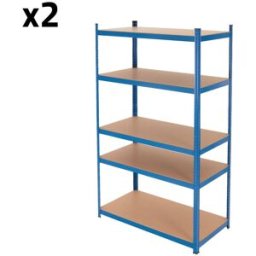 ECD Germany Juego de 2 estanterías de almacenamiento de taller sin tornillos 875kg