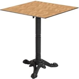 Oviala Mesa de bistró de jardín cuadrada inclinable 60 cm diseño chevron